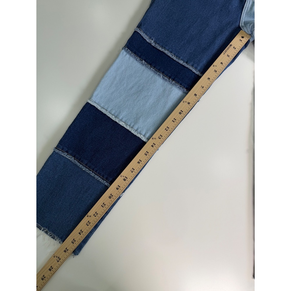 Hollister Ultra High-Rise Vintage Straight Patchwork Colorblock Jeans 3R W26 L27 - Picture 7 of 8